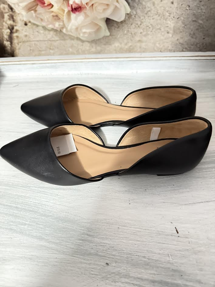 A New Day Juliet Black Flats with Memory Foam Insert Size 8