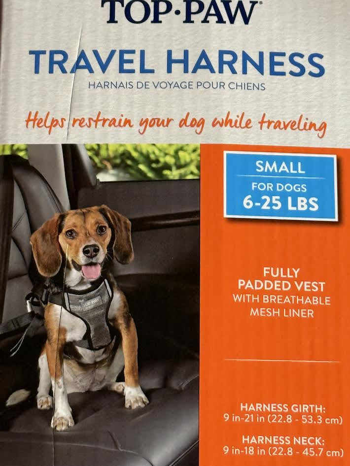 Top Paw Travel Harness Small Dogs 6-25 Pounds
