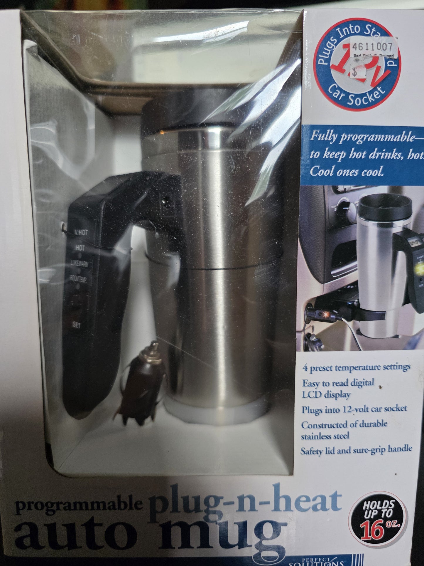 Plug-N-Heat Auto Mug Programmable 16oz.Heated COFFEE Mug Perfect Solutions