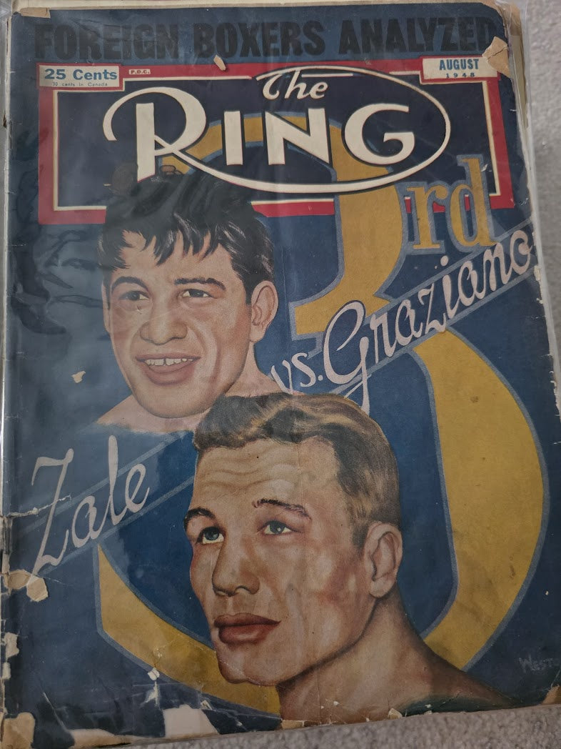Vintage August 1948 The Ring Boxing Magazine Zale Vs Graziano
