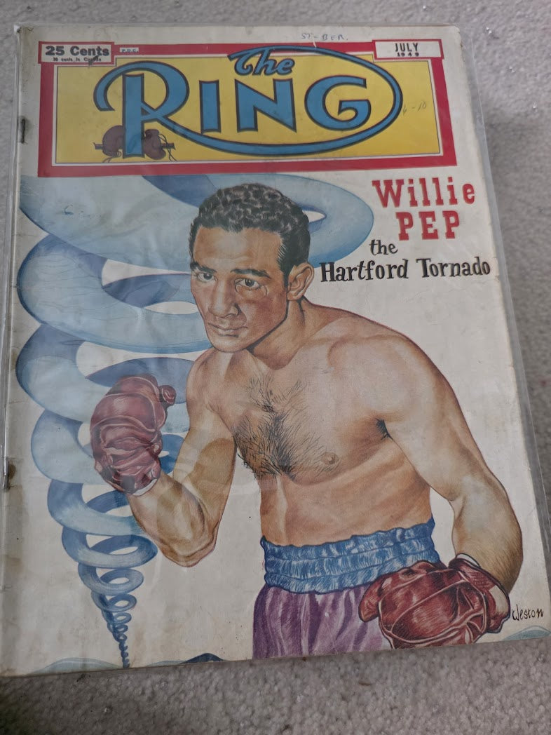The Ring Boxing Magazine Vintage July 1949 Willie Pep Hartford