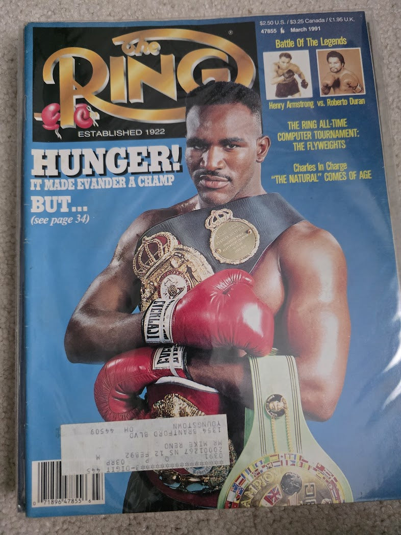 MARCH 1991 THE RING BOXING MAGAZINE EVANDER HOLYFIELD DOUGLAS