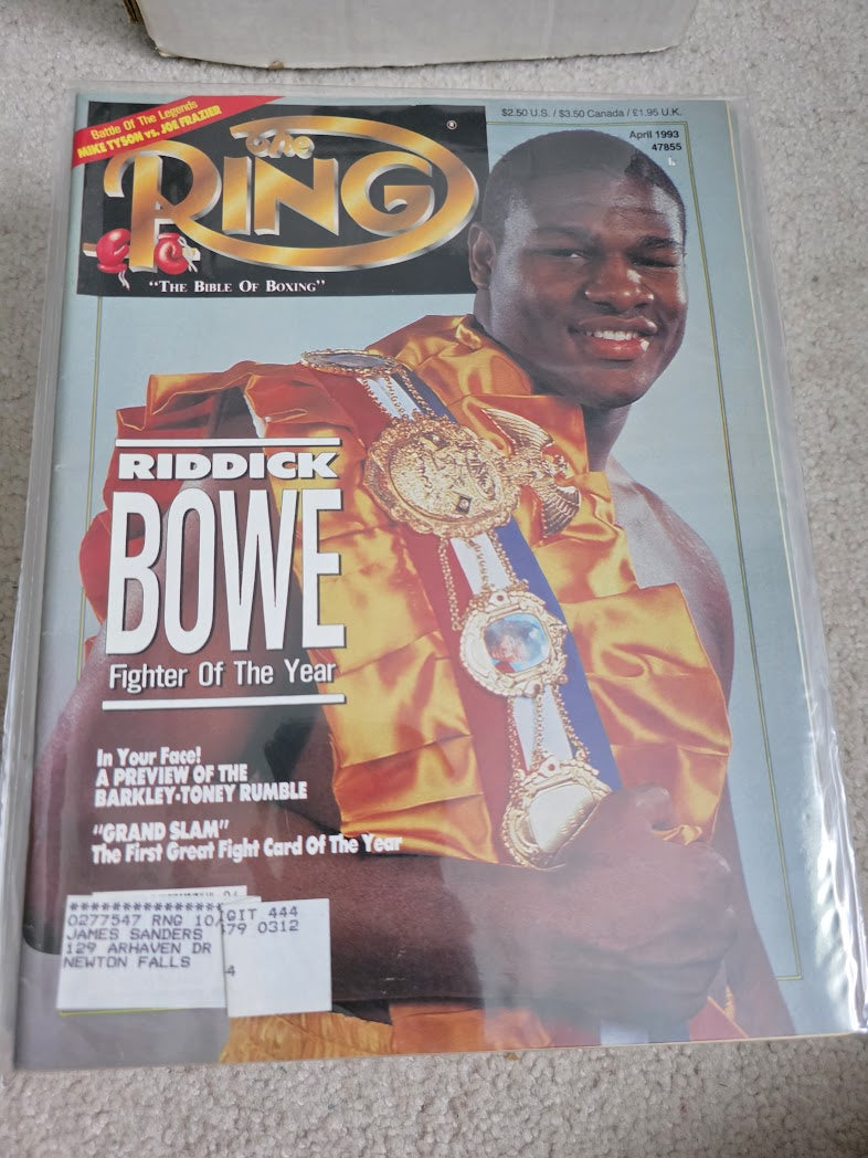 Vtg The Ring Boxing Magazine Riddick Bowe April 1993
