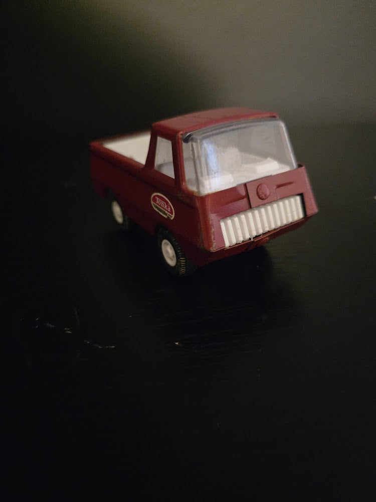 Vintage 1970s Tonka Pressed Steel Mini Red Pickup Truck 4.5"