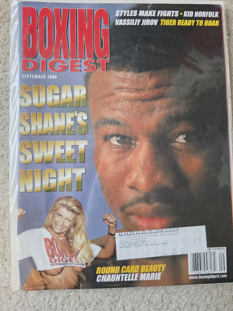 BOXING DIGEST MAGAZINE SUGAR SHANE MOSLEY BOXING SEPTEMBER 2000