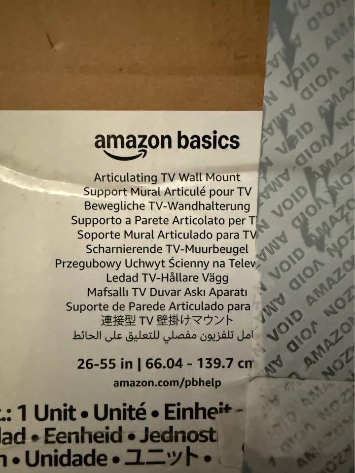 New Amazon Basics Articulating TV Wall Mount 26-55 inches
