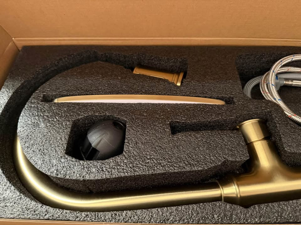 New Lava Odora Pull Down Gold Kitchen Faucet 17 inches high and 11 inches long