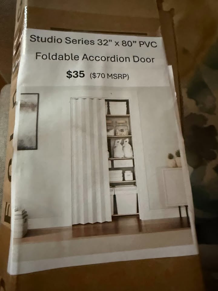 Studio Series White Oak 32" x 80" PVC Foldable Accordion Door