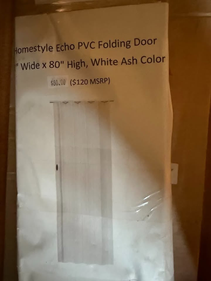 Homestyle Echo PVC Folding Door White Ash 36" x 80"