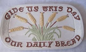Hand Made Painted Platter Give Us This Day Our Daily Bread Zbornak
