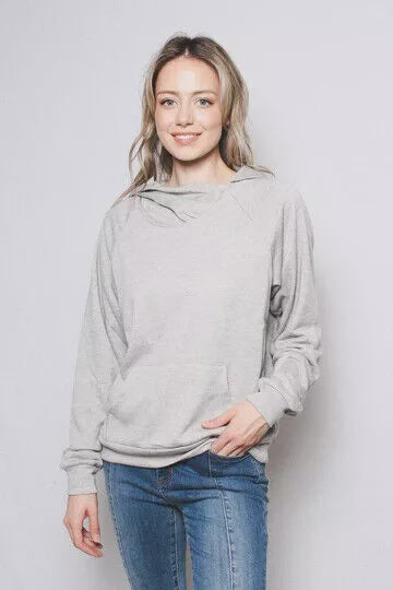 Women's Long Sleeve Hoodie w/ Front Pocket and "Star of David" Back Print