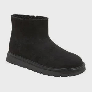 NWT Universal Thread May Faux Suede Booties with Memory Foam Insole Black IN BOX