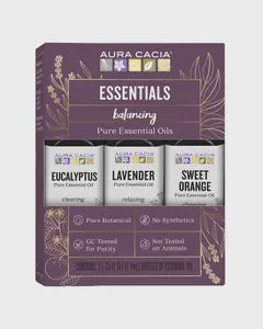 Brand New 3pk Multi Essential Oil Set - Aura Cacia: Pure Aromatherapy, Sweet Orange Scent