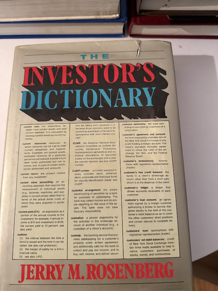 The Investors Dictionary by Jerry M Rosenberg