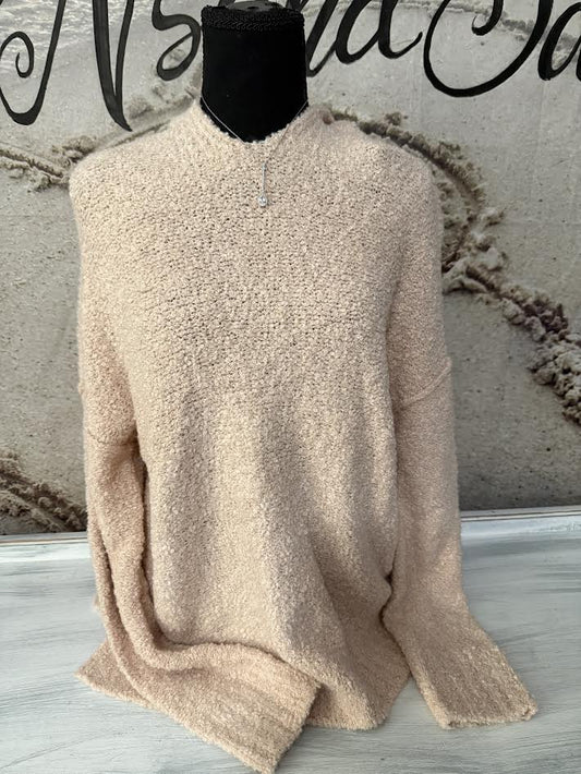 Brand New A New Day V-Neck Sweater with Hood Color Blush Size Small