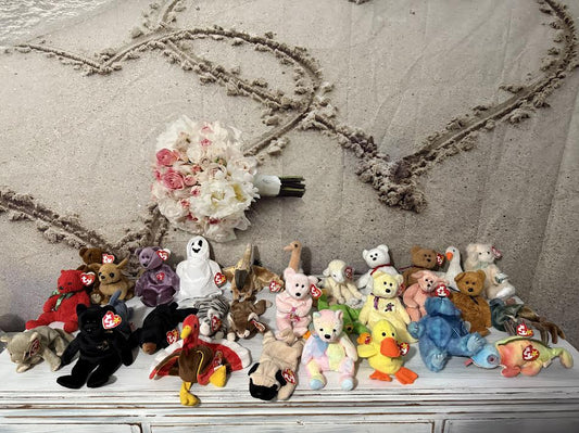 Huge Lot Beanie Babies with Tags Including The End Bear