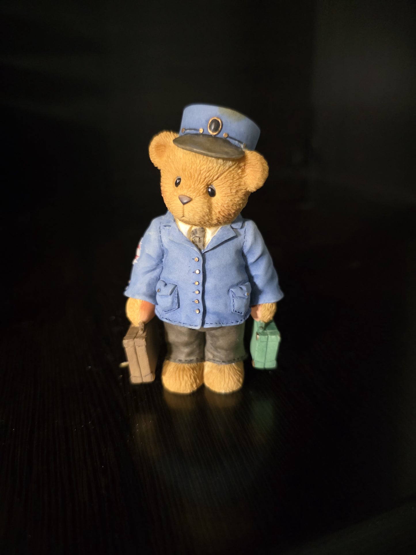 CHERISHED TEDDIES - LLOYD 1997 Figurine - Enesco CT103 - Green Briefcase PRE OWNED