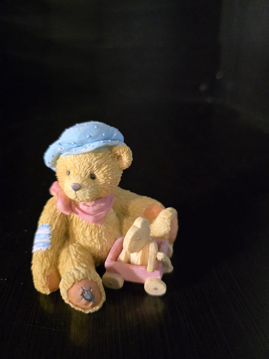 Cherished Teddies HARRISON "We're Going Places" 1992 Toy Cart Hat ENESCO PRE OWNED