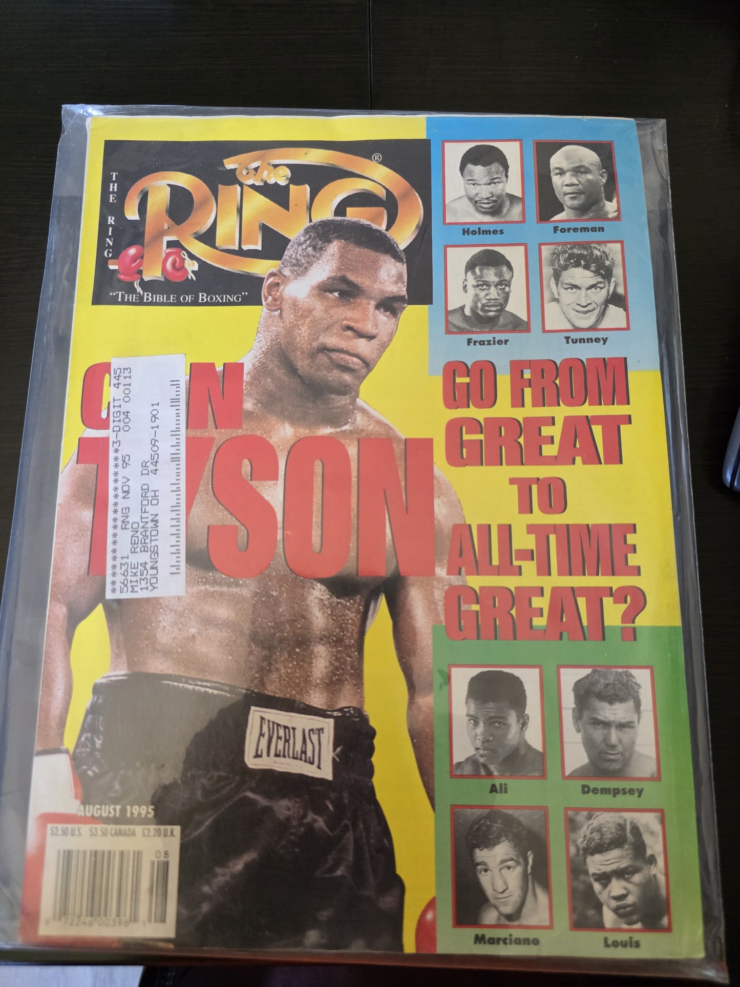 THE RING MAGAZINE "CAN TYSON GO FROM GREAT TO ALL-TIME GREAT?" AUGUST 1995