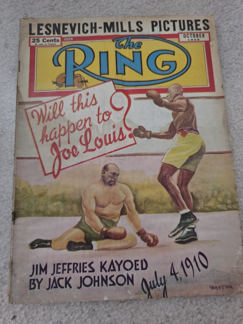The Ring boxing magazine OCTOBER 1948 Louis Lesnevich Mills Zale Gavilan Jefferies