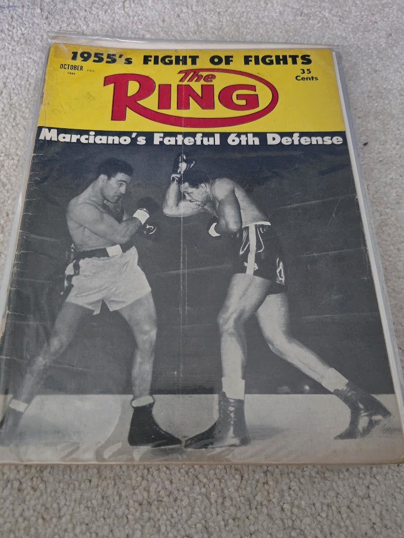 1955 OCTOBER THE RING MAGAZINE - ROCKY MARCIANO