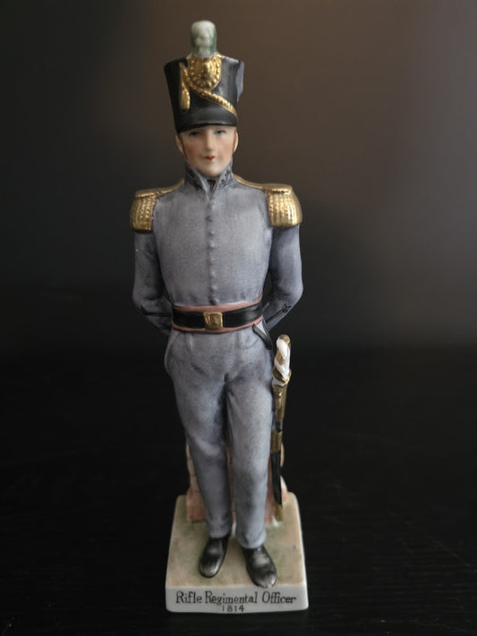 Vintage US Army Rifle Regimental Officer 1814 Porcelain Statue Andrea by Sedek