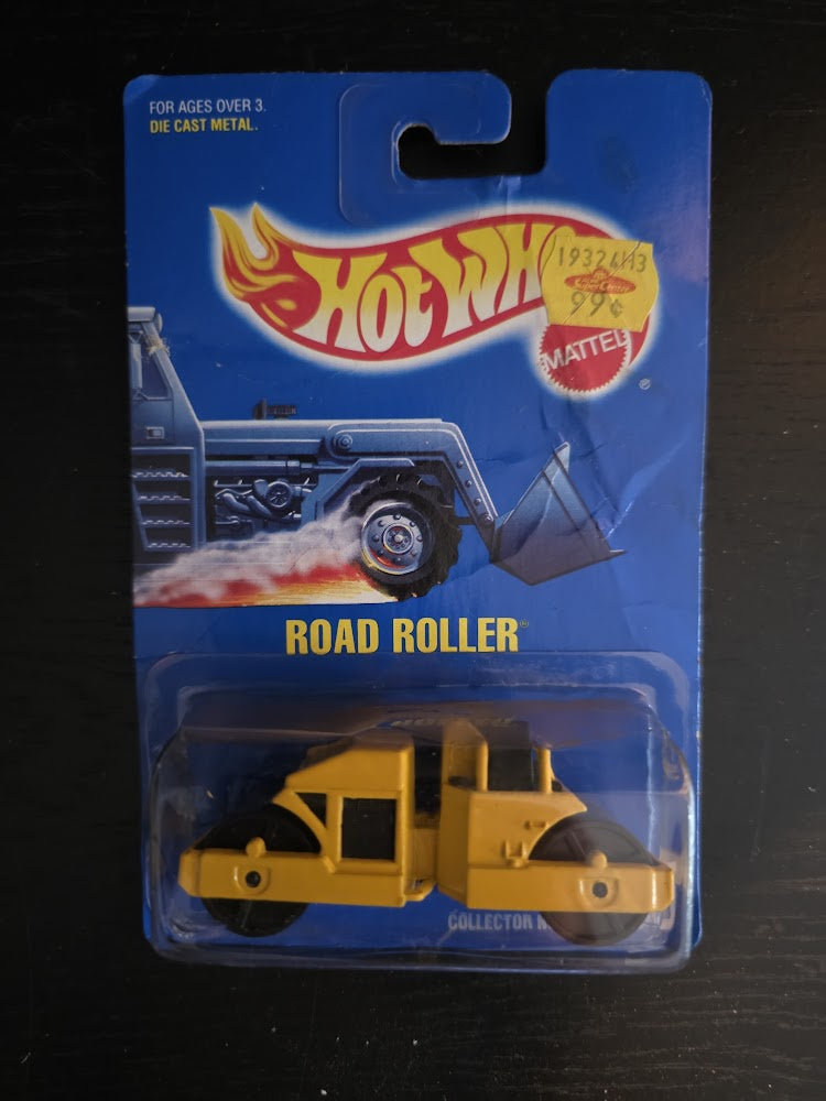 1991 Hotwheels Blue Card Yellow Road Roller Card # 55