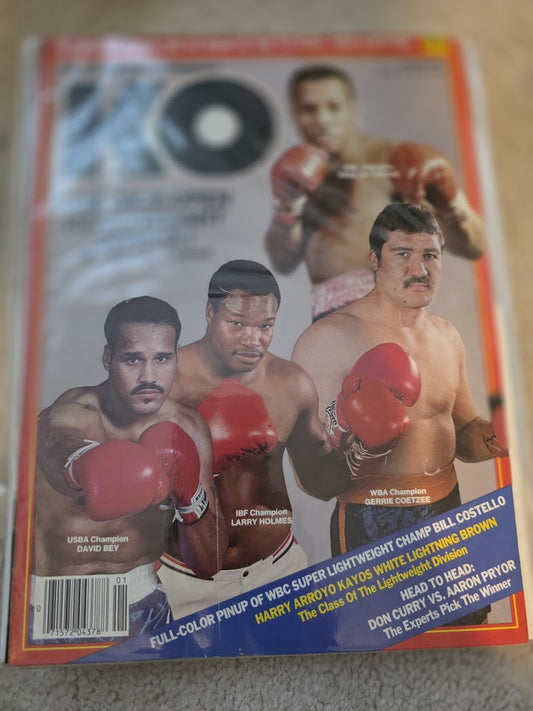 1985 January KO Knockout Boxing Magazine Pinklon Thomas Holmes David Bey Coetzee