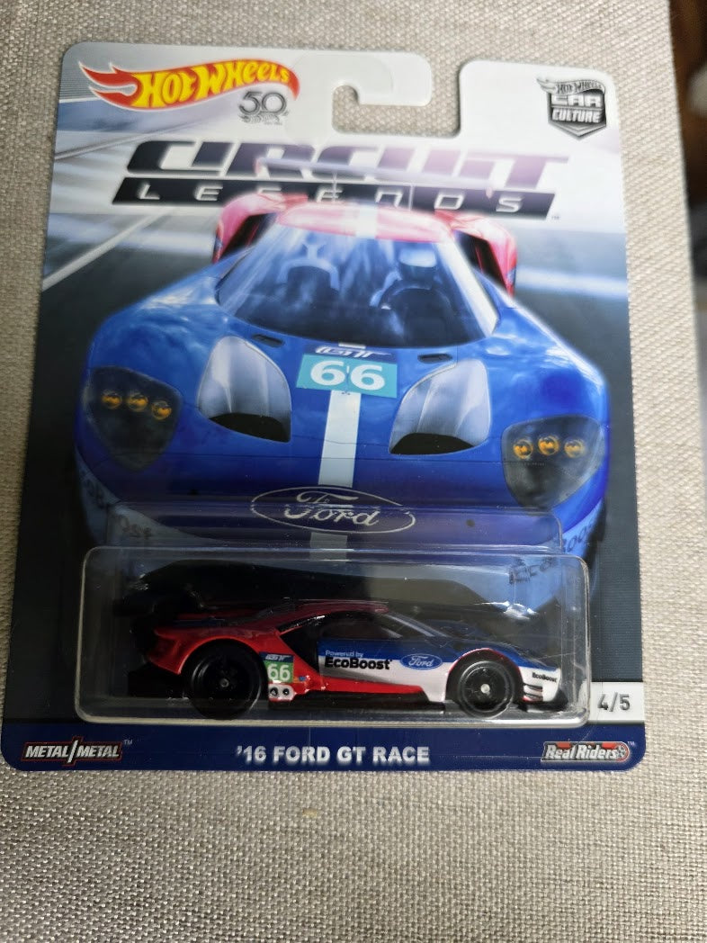 1/64 HOT WHEELS REAL RIDERS HOT WHEELS CIRCUIT LEGENDS'16 FORD GT RACE #66 4/5