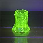 Vaseline Glass Toothpick Holder - 2.5"T
