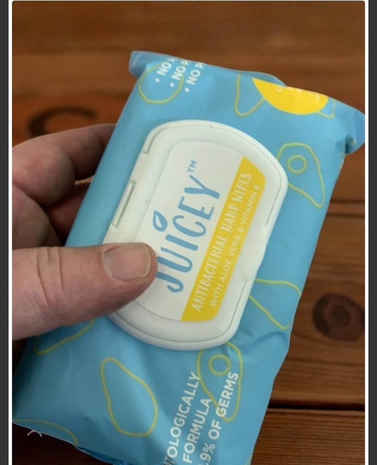Juicy Antibacterial Hand Wipes W/Aloe Vera - 60 Wipes In A Pack - 24 Packs Total