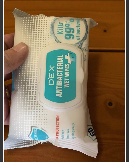 DEX Antibacterial Wet Wipes  60 Wipes per Pack  24 Packs Total