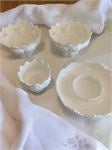 Fenton Hobnail Chip/Dip Bowl, Candlestick Holder, 2 Taper Candleholder Bowls