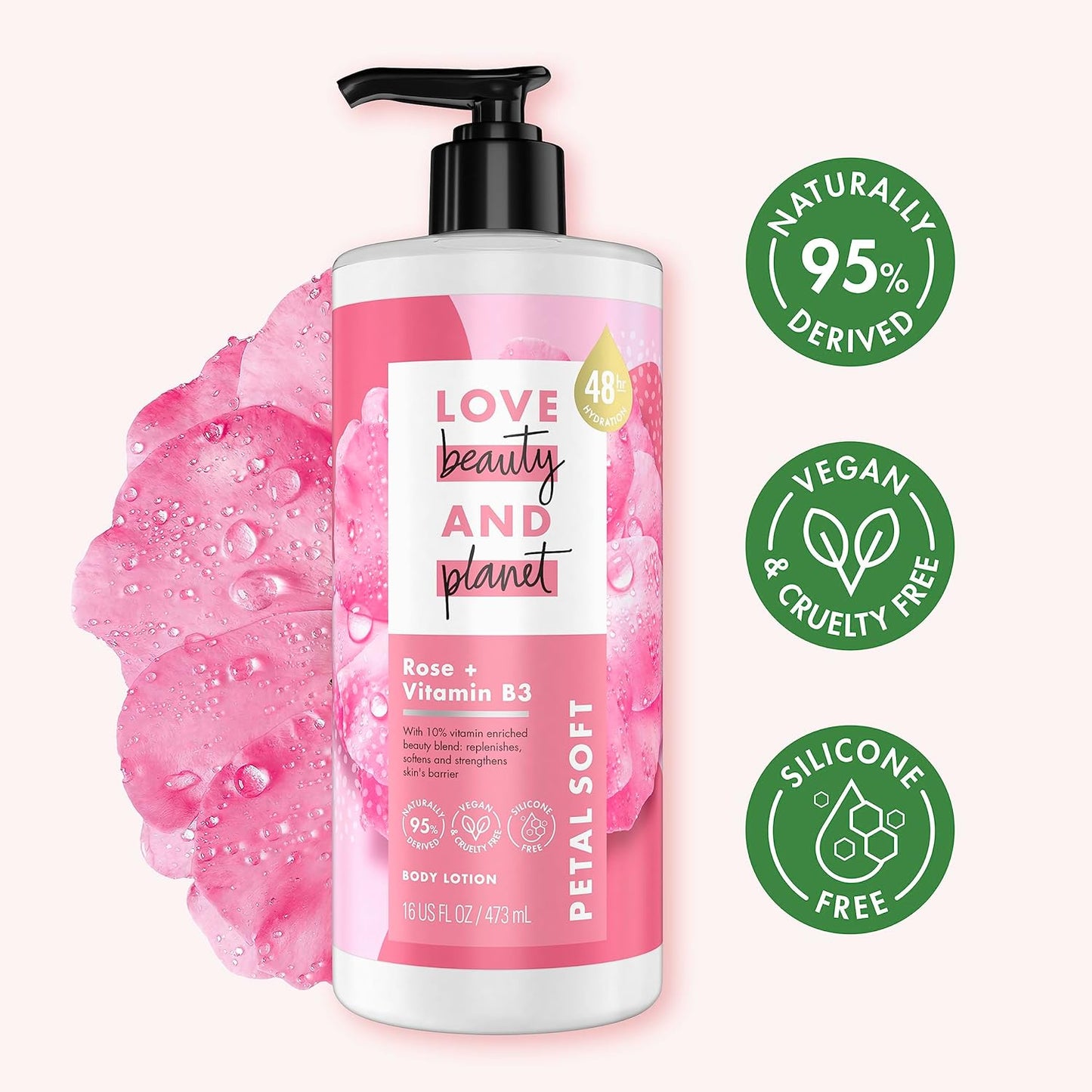 20 Brand New Love Beauty and Planet Rose + Vitamin B3 Body Lotion 16 Fl Oz Retail Value $150.00
