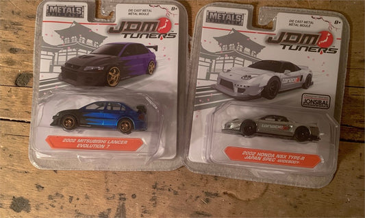 Jada Toys JDM Tuners Series Diecast Cars 2002 honda zsx 2002 mitubishi lancer