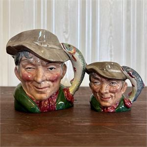 Royal Doulton The Poacher Small & Mini Character Jugs D6464/D6515 England 4" and approx. 2.5"