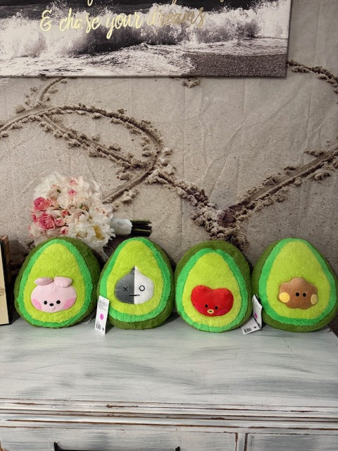 BT21 Avacado Cushion Reversible Cooky and Shooky