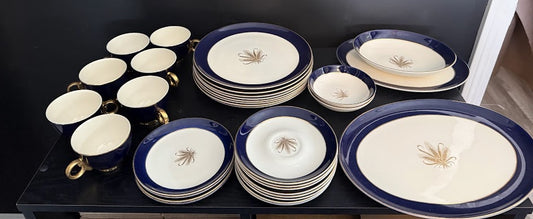 Vintage Taylor Smith Taylor Versatile Golden Wheat Bread with Gold Trims Dinnerware