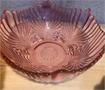 Cranberry Pink Iridescent Depression Glass Bowl