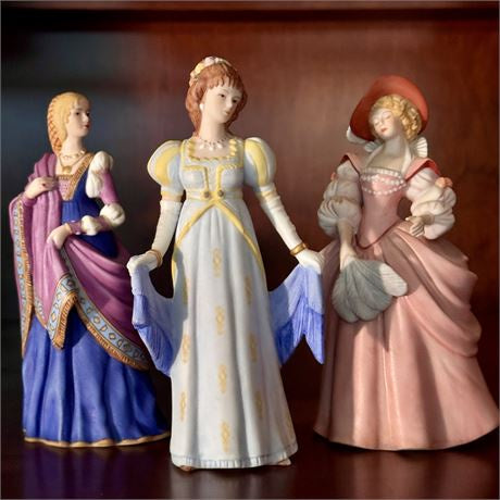 Lenox The Great Fashions of History Porcelain Figurines Lot No 2 - 3 - 6"H