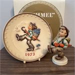 Hummel Goebel Globe Trotter Figurine TM2 79 & 1973 Annual Plate