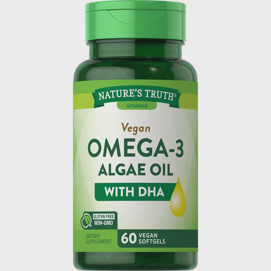 Nature's Truth Algae Omega-3 Vegan Softgel - 60 ct Exp. 6/2025