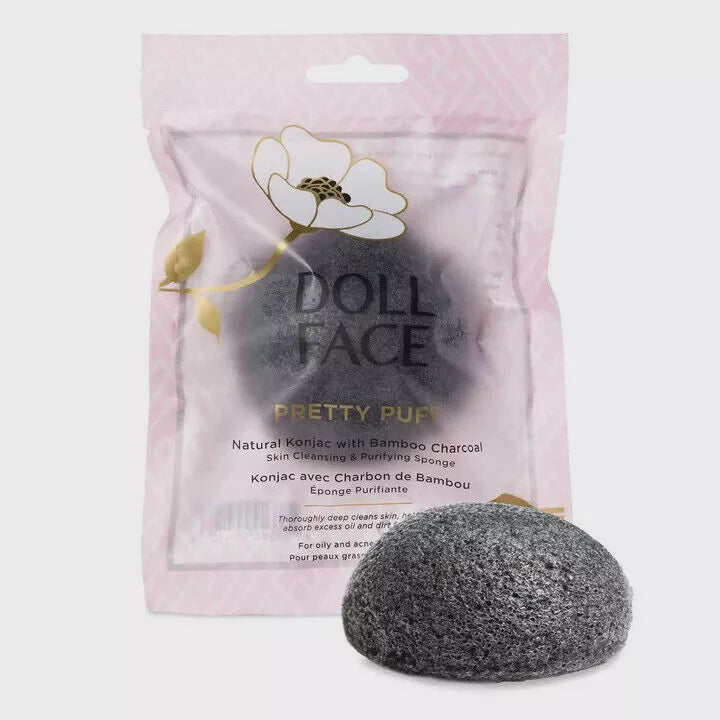 Doll Face Pretty Puff Bamboo Charcoal Natural Konjac Sponge