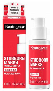 Neutrogena Retinol SA, Stubborn Marks PM Treatment, Face-Exfoliating Treatment to Help Reverse the Look of Post-Acne Marks & Uneven Skin Tone, Non-Comedogenic, PM Treatment, unscented, 1.0 Fl Oz